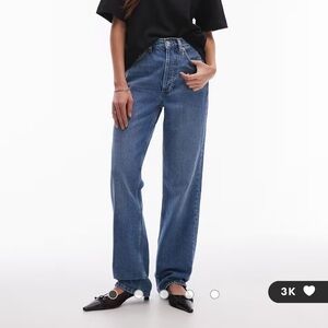 BNWT Topshop Kort straight leg jean US4 W26 L30 Blue